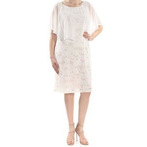 Connected Apparel Women's Lace Chiffon Cape Sheath Dress Size 16 (XL) NWT $89